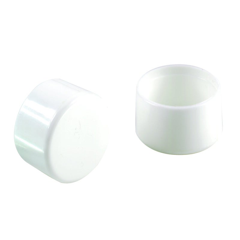Shepherd Hardware 4 Pack Round Plastic Leg Tip Protectors 1-1/4" Inner Diameter for Chairs, Stools & Tables on Laminate, Tile & Vinyl - Reduce Noise & Prevent Scratches â€“ White